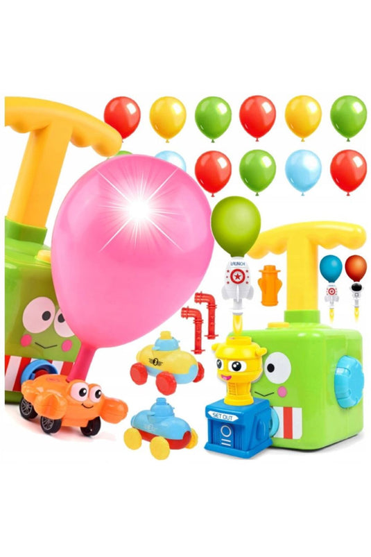 Jucarie Interactiva pentru Copii, Lansator de Baloane, Vehicule in Miscare, 12 Baloane Incluse, 3 ani+, Indiggo, Multicolor