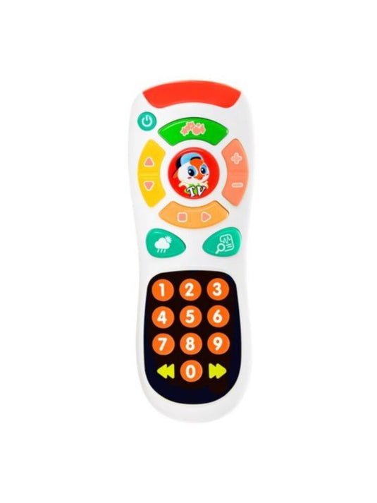 Telecomanda de Jucarie, Interactiva, cu Melodii, Denumirea Cifrelor in Engleza, Buton Optiune Schimbare Melodie, Volum Reglabil, Indiggo®, 6luni+, Multicolor