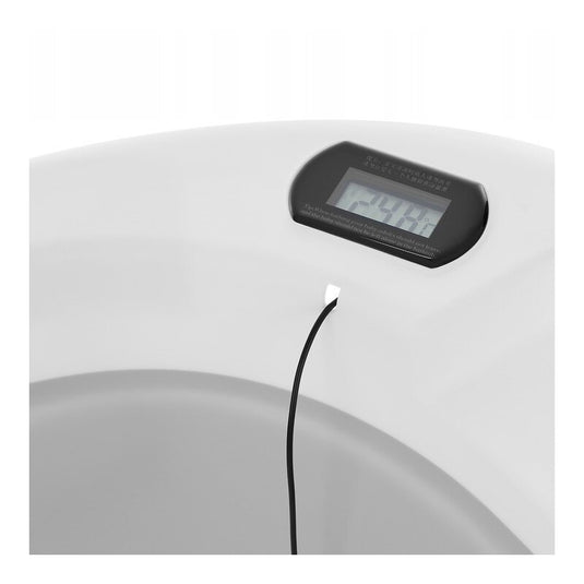 Cadita bebelusi pliabila cu pernuta UniqViBE®, termometru incorporat, cana pentru clatire tip jucarie, suport cap de dus si pentru sapun, 2 ratuste si casca protectie incluse, picioare antiderapante, design Ergonomic, Royal Gray