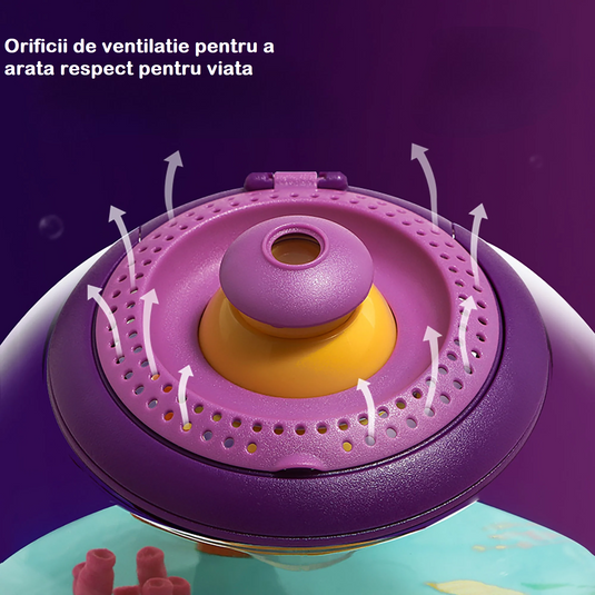 Kit de Explorare si Observator Sience KID, Insecte, Pesti, Plante, Incurajeaza Explorarea Naturii, Jucarie STEAM, Promoveaza Invatarea Practica, Cu Telescop 5x, Kit Stintific pentru interior si exteriror, Purple