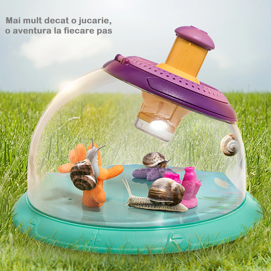 Kit de Explorare si Observator Sience KID, Insecte, Pesti, Plante, Incurajeaza Explorarea Naturii, Jucarie STEAM, Promoveaza Invatarea Practica, Cu Telescop 5x, Kit Stintific pentru interior si exteriror, Purple