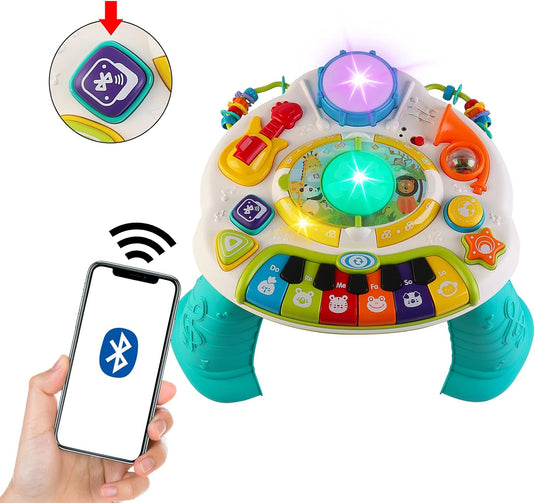 Masuta Interactiva 2in1, Kids Melody, Multifunctionala, cu Activitati tip Busy Board, Functie Bluetooth, Ajustare Volum, Include Microfon, cu Numeroase Sunete si Melodii, Butoane Luminoase, Indiggo@