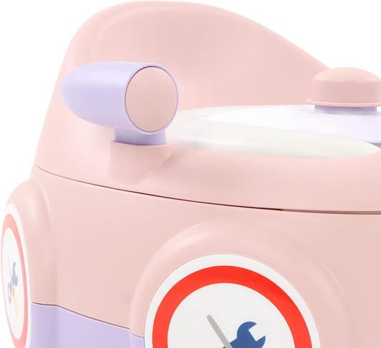 Olita Multifunctionala 3in1 HappyClean Indiggo® cu Perna Moale, Inaltator/Reductor Toaleta, Recipient Colector Detasabil, Manere Siguranta, Fara Miros, Anti-Stropire/Anti-Alunecare, Spatar Ergonomic, Capac, Confortabil, Curatare Usoara, Violet/Pink