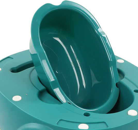 Olita Multifunctionala 3in1 HappyClean Indiggo® cu Perna Moale, Inaltator/Reductor Toaleta, Recipient Colector Detasabil, Manere Siguranta, Fara Miros, Anti-Stropire/Anti-Alunecare, Spatar Ergonomic, Capac, Confortabil, Curatare Usoara, Green/Yellow