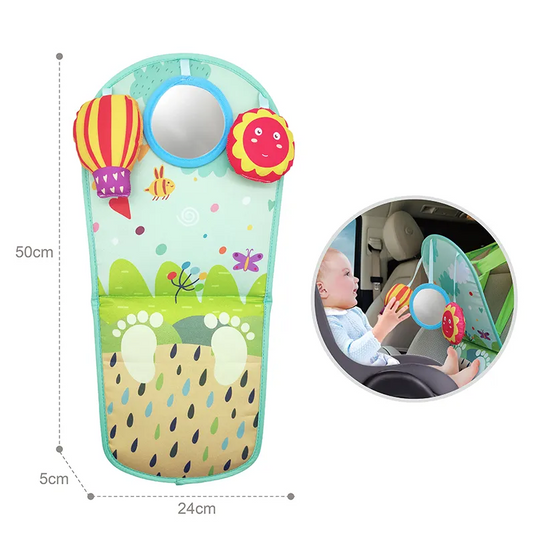 Centru de activitati BabyDrive, Utilizare Dubla Scaun Auto/Patut, Oglinda, Simulator, Sunete si Culori Atractive, Jucarii Interactive, Curele Reglabile, Multicolor