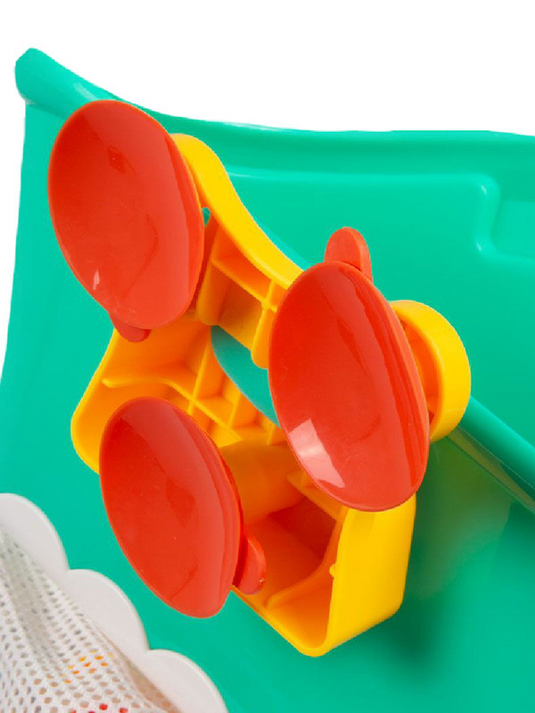 Set Jucarii de Baie pentru Copii si Bebelusi HappyShower Indiggo®, 7 Animalute Marine, Cos de Uscare si Depozitare cu Fermoar pentru Acces Usor si 3 Ventuze pentru Prindere, Fixare Perete sau Cada, Multicolor
