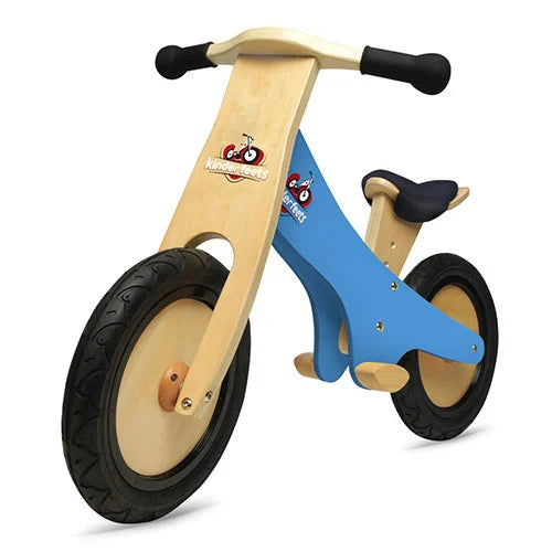 Bicicleta de echilibru fara pedale - albastru - Kinderfeets, handmade, 2 ani pana la 30Kg