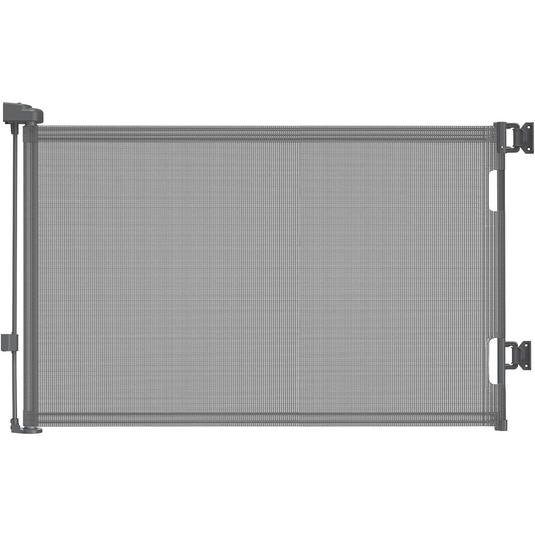 Poarta de Siguranta Retractabila si Extensibila 140 Cm FlexiBlock® Design RANFORSAT, Mecanism Dublu Blocare, Material Plasa Anti-Shock, Protectie Copii/Animale de Companie, Universal, Usi/Scari/Holuri, Interior/Exterior, Instalare Usoara, Grey