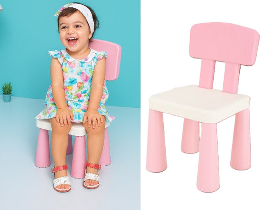 Scaun Copii din Plastic Indiggo®, Colorat si Ergonomic, Dimensiuni 43, 6x25, 4x24 cm, Usor si Stabil, Ideal pentru Interior/Exterior, Mobilier Sigur si Confortabil, Curatare Rapida si Design Atractiv, 1an+, Pink
