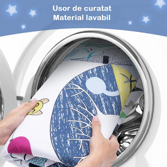 Centru de Activitati, Saltea si Tarc de Joaca, 3in1, PlayBeBe, KinderVibe™, cu Perna, 20 de Bile Colorate, 7 Jucarii, Arcade, Lavabil, Multicolor