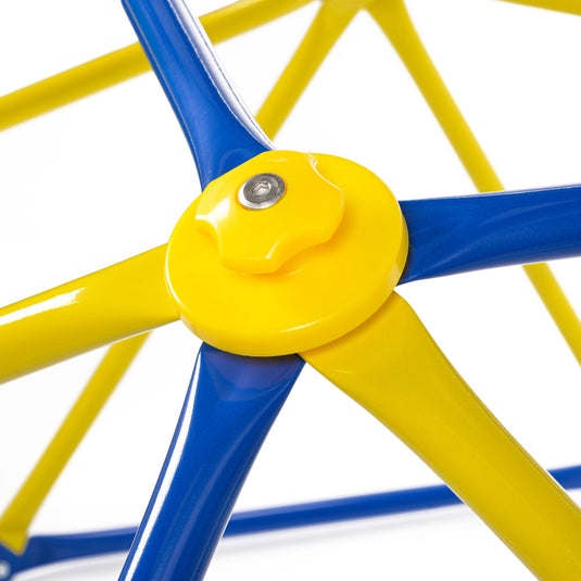 Dom de Catarare pentru Copii Kango™ UP Multi Play 182 Cm, Capacitate 350 Kg, Manere Ergonomice de Prindere, Otel Galvanizat, Protectie Rugina si UV, Muchii Rotunjite, Stabil, Asamblare Usoara, Exterior/Interior, Blue/Yellow