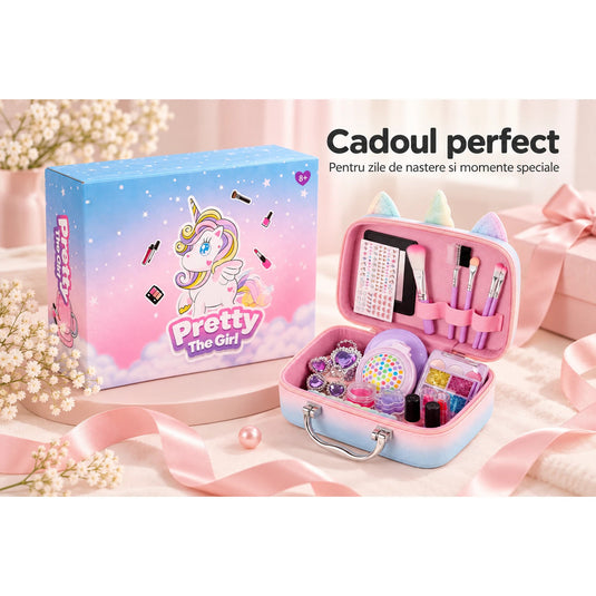 Trusă de machiaj curcubeu Unicorn Kitty
