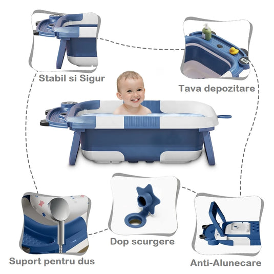 Cădiță pliabilă BabyMood albastră