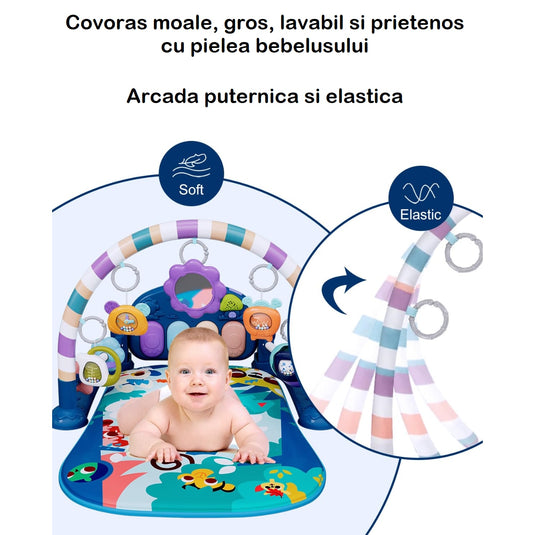 Salteluță cu pian albastră KinderVibe