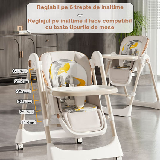 Scaun de masă 3 în 1 BabyBoo cu balansoar