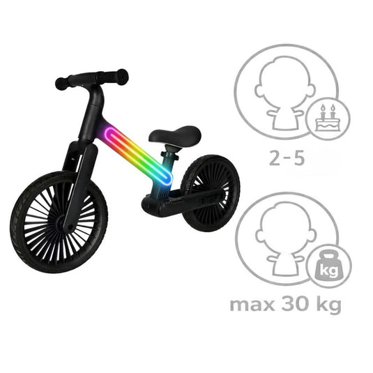 Bicicletă de echilibru fără pedale pentru copii, neagră
