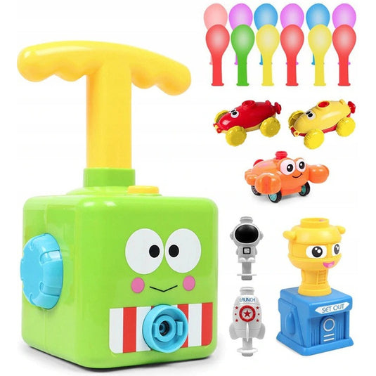 Jucarie Interactiva pentru Copii, Lansator de Baloane, Vehicule in Miscare, 12 Baloane Incluse, 3 ani+, Indiggo, Multicolor