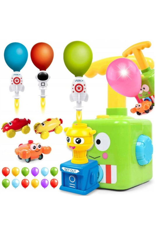 Jucarie Interactiva pentru Copii, Lansator de Baloane, Vehicule in Miscare, 12 Baloane Incluse, 3 ani+, Indiggo, Multicolor