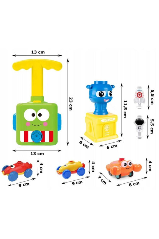 Jucarie Interactiva pentru Copii, Lansator de Baloane, Vehicule in Miscare, 12 Baloane Incluse, 3 ani+, Indiggo, Multicolor
