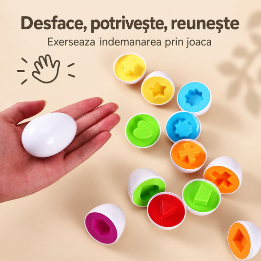 Ouă cu forme și culori în cutie, imaginea 3