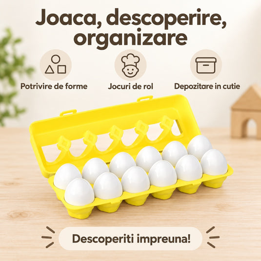 Ouă cu forme și culori în cutie, imaginea 7
