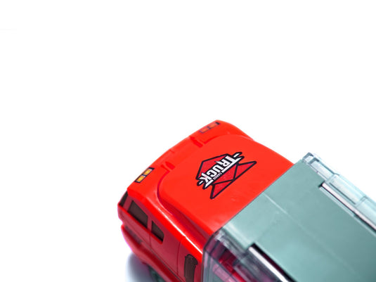 Set de Masinute, Tir Truck, Camion cu 6 Masini de Pompieri, 36 cm Lungime, cu Panou Transparent, Iesire Speciala pentru Masini, Aspect Realist, Red