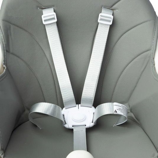 Scaun de Masa Pliabil 4 in 1 KinderVibe™ 6 Luni +, Multifunctional si Stabil, Tavita si Husa Detasabile si Lavabile, Roti, Centura de Siguranta 5 Puncte, Ajustabil pe Inaltime, Balansoar, Cos de Depozitare, Dove Grey