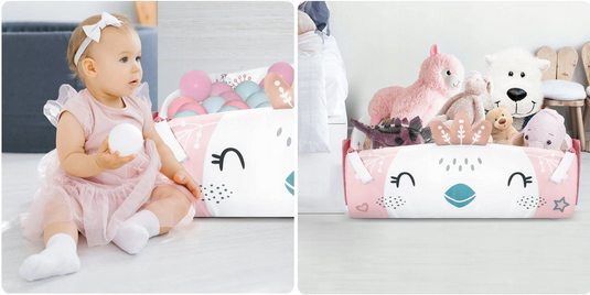 Saltea de Activitati si Spatiu de Joaca 3in1, BabyKING KinderVibe™, cu Perna, 7 Jucarii Senzoriale Detasabile, Doua Arcade, Oglinda, Material Moale cu Protectie Termica, Usor de Curatat, Antiderapant, Multifunctional, Soft Pink