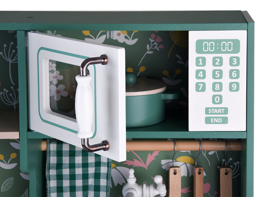 Bucătărie turcoaz din lemn, model vintage floral, imaginea 13