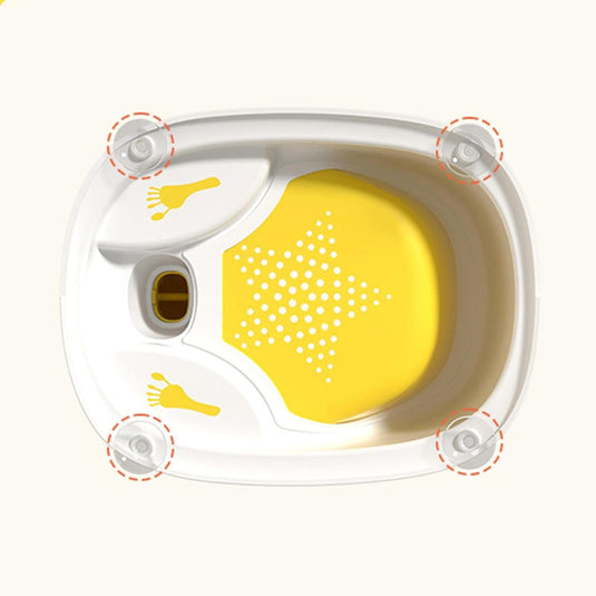 Scaun de Baie pentru Bebelusi, SmartViBE®, Practic, Usor de Folosit, cu Ventuze pentru Fixare, Gauri pentru Scurgerea Apei, Spatar Confortabil, 6 luni+, Yellow