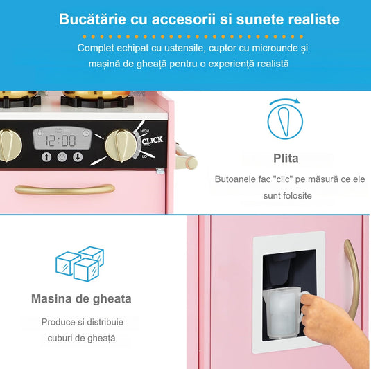 Bucătărie roz cu model floral și tablă de scris, imaginea 3