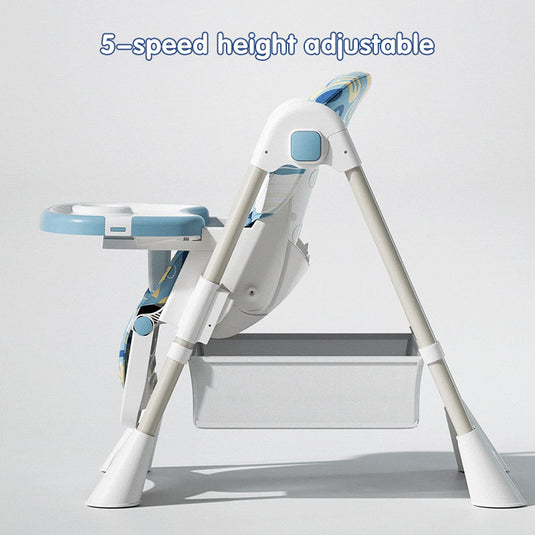 Scaun de Masa Pliabil pentru Bebelusi si Copii KinderVIBE®, 6 Luni +, 4 Pozitii inclinare Spatar, Stabil, Centura de Siguranta 5 Puncte, Ajustabil pe Inaltime, Tavita Reglabila si Detasabila, Loc depozitare, Picioare Antiderapante, Roti blocabile, Roz Fad