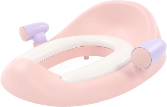 Olita Multifunctionala 3in1 HappyClean Indiggo® cu Perna Moale, Inaltator/Reductor Toaleta, Recipient Colector Detasabil, Manere Siguranta, Fara Miros, Anti-Stropire/Anti-Alunecare, Spatar Ergonomic, Capac, Confortabil, Curatare Usoara, Violet/Pink