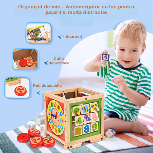 Premergător din lemn cu ceas Clock Walker, imaginea 3