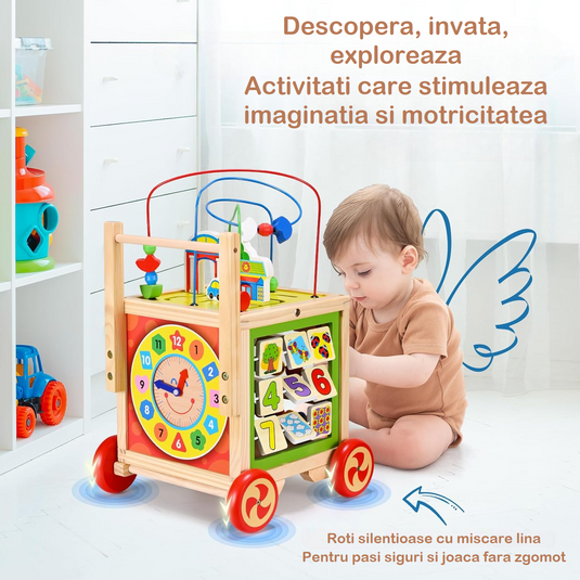 Premergător din lemn cu ceas Clock Walker, imaginea 8
