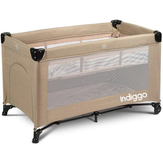 Patut Pliabil si Tarc de Joaca 2in1 KiddoTrip™ NEXT Etaj Suplimentar si Saltea Detasabila, Tesatura Moale, Antialergenic, Intrare cu Fermoar, Plasa Transparenta pentru Monitorizare, Doua Roti Blocabile, Usor si Compact, Geanta Transport, Beige