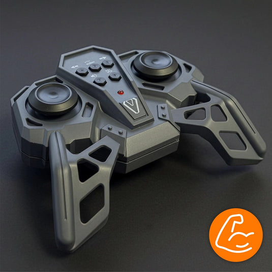 Masinuta TurboDrift 360 Indiggo® cu Control prin Gesturi si Telecomanda Dubla, Drift 360°, Efect Abur Realist, Lumini LED si Sunete, Roti Omnidirectionale, Tehnologie de Control 2.4 GHz, Baterie Reincarcabila, Cablu USB, Indiggo@, 6 Ani+, Black Turquoise