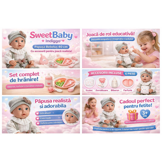 Păpușă bebeluș cu accesorii SweetBaby, imaginea 3