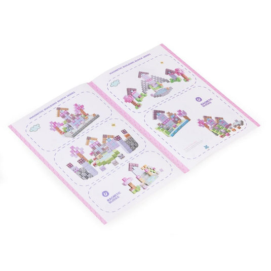 Set de Constructie SmartBlocks Indiggo@, Include 140 de Piese, Joc Educativ 3D pentru Copii, Constructii STEM, Blocuri Magnetice Rezistente, Cuburi Magnetice Colorate, Dezvoltare Creativitate si Gandire Logica, 3 Ani+, Purple