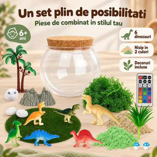 Lampă de noapte cu dinozauri, terariu DIY, imaginea 14