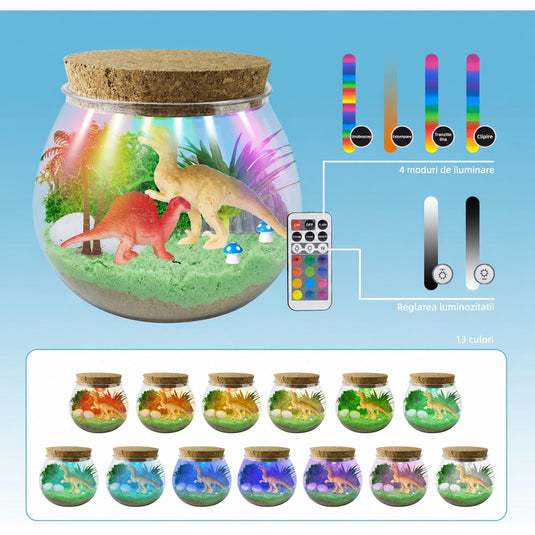 Lampă de noapte cu dinozauri, terariu DIY, imaginea 24