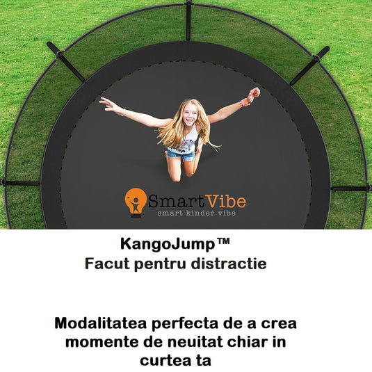 Resigilat: Trambulina pentru Copii KangoJump™ 12FT/365CM No Gap Design, Stalpi Curbati de Siguranta, Plasa Protectie