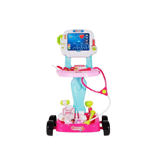 Trusă medicală de jucărie Medical Kit cu cărucior pe roți și 17 accesorii, de la 4 ani
