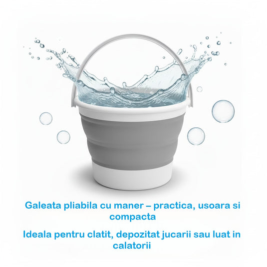Set Complet de Baie 7in1 SplashUP® Cadita Termica Pliabila pentru Bebelusi cu Suport, Hamac, Termometru Digital Incorporat, Galetusa, Cana, Casca, Suport Cap de Dus, Orificiu Scurgere, Antiderapant, Pink Lagoon