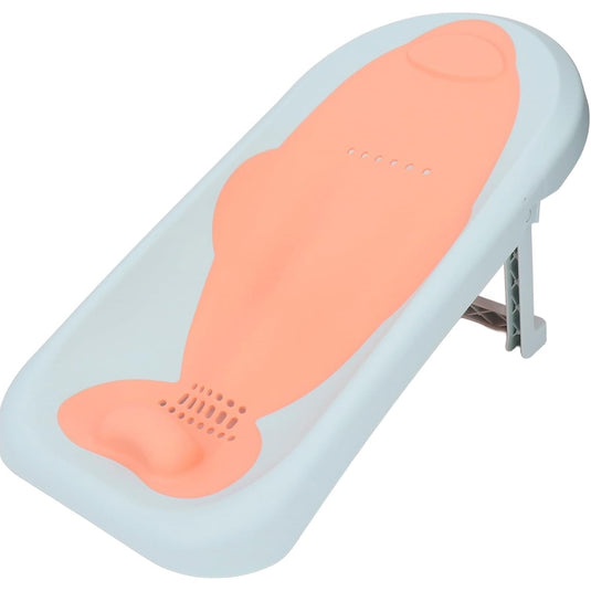 Suport Pliabil Universal pentru cadita SmartViBE®, 0-36 luni, Lavabil cu uscare rapida, Picioruse Antiderapante, Insertie anti-alunecare, Confortabil, cu gauri aerisire, Design Ergonomic, WhiteBlue/Orange