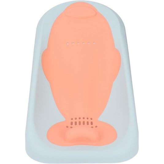 Suport Pliabil Universal pentru cadita SmartViBE®, 0-36 luni, Lavabil cu uscare rapida, Picioruse Antiderapante, Insertie anti-alunecare, Confortabil, cu gauri aerisire, Design Ergonomic, WhiteBlue/Orange
