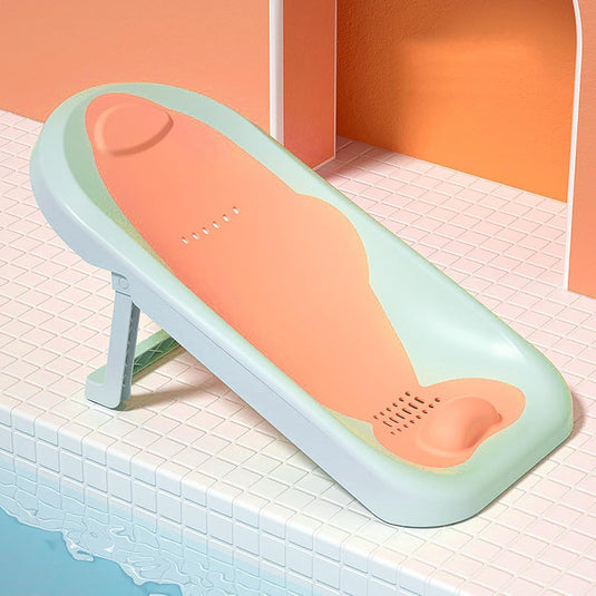 Suport Pliabil Universal pentru cadita SmartViBE®, 0-36 luni, Lavabil cu uscare rapida, Picioruse Antiderapante, Insertie anti-alunecare, Confortabil, cu gauri aerisire, Design Ergonomic, WhiteBlue/Orange