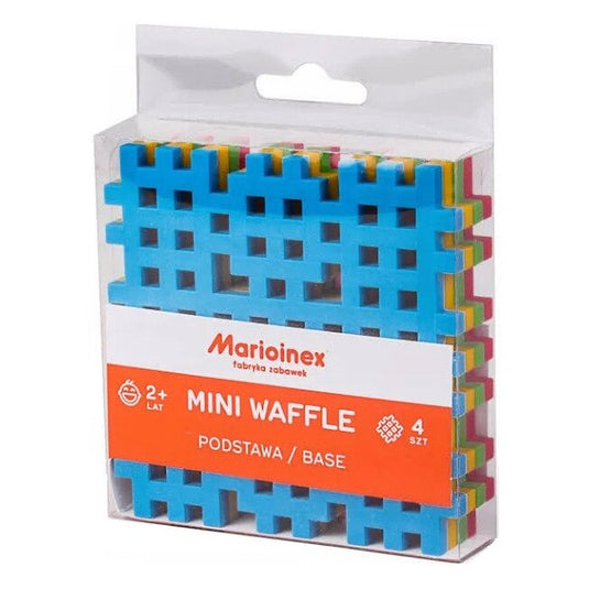 Set de 4 Placi pentru Construit, Mini Waffle, Material tip Cauciuc, 9.5 x 9.5 CM, Multicolor
