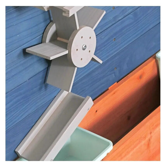 Resigilat: Centru de Joaca 3in1 Exterior WoodyPark™ Tip Piscina cu Nisip Activity Experience, Lemn Natural, Copertina