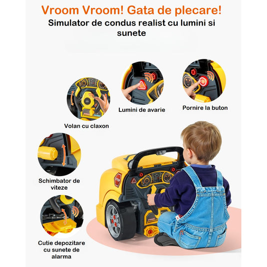 Motor de jucărie cu volan și kit de reparații, imaginea 8